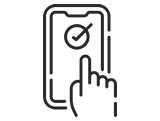 Hand interacting with smartphone displaying a checkmark, symbolising quick quote process for air source heat pump services by TMS Mechanical Services.